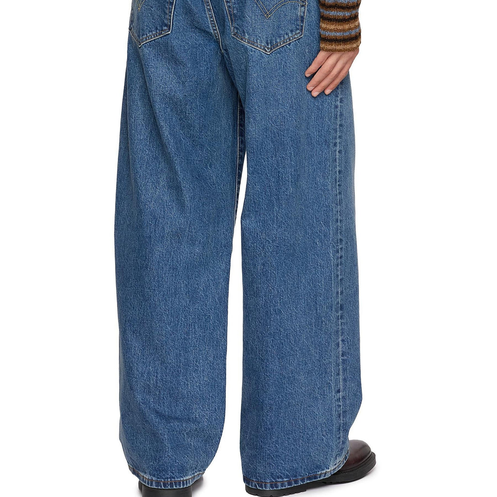 Men's blue wide leg loose fit jeans