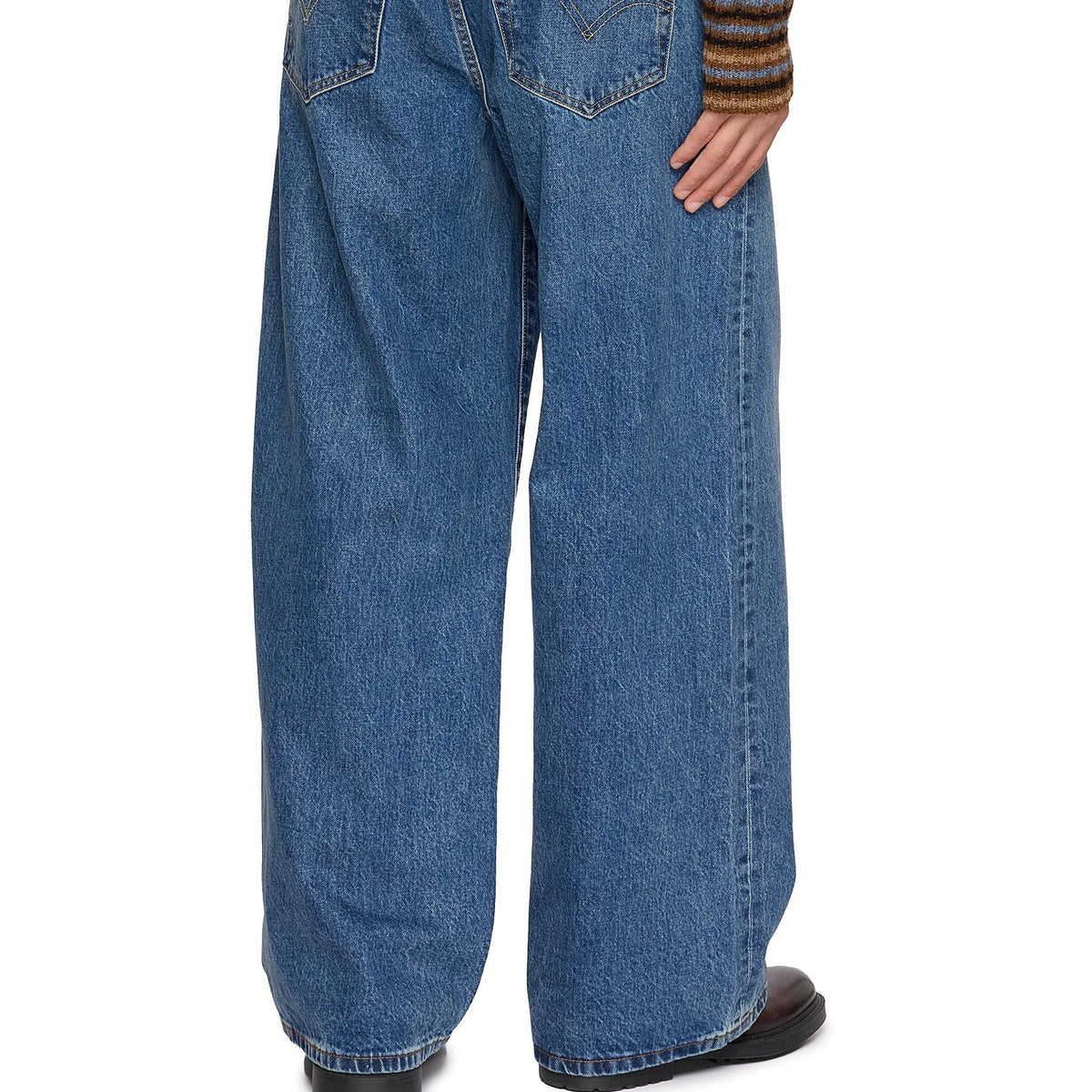 Men's blue wide leg loose fit jeans