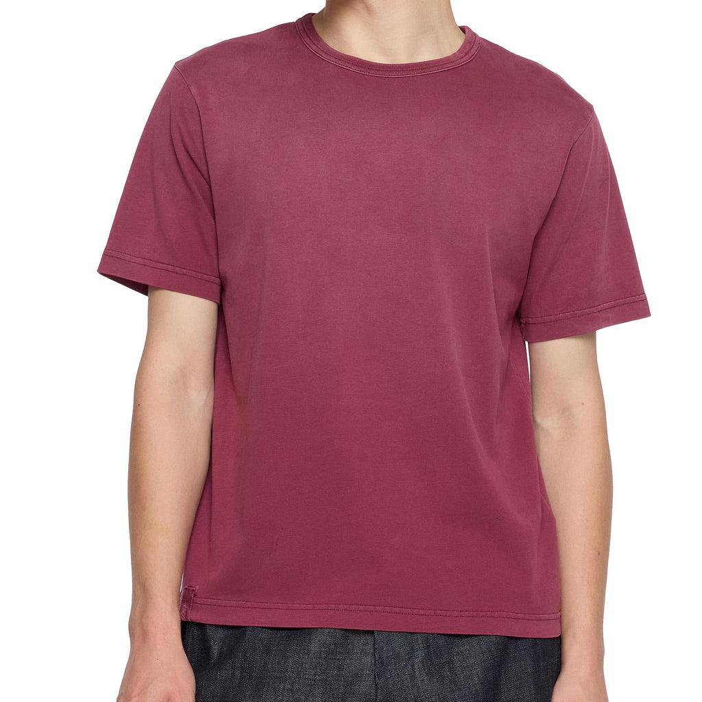 Men's burgundy crew neck short sleeve tee