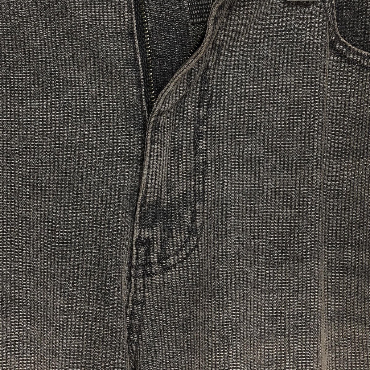 Men's grey striped wide leg jeans