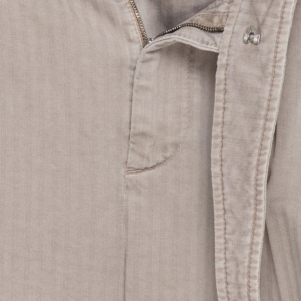 Men's light taupe herringbone slim fit trousers