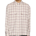 Men's pink plaid oversized long sleeve shirt