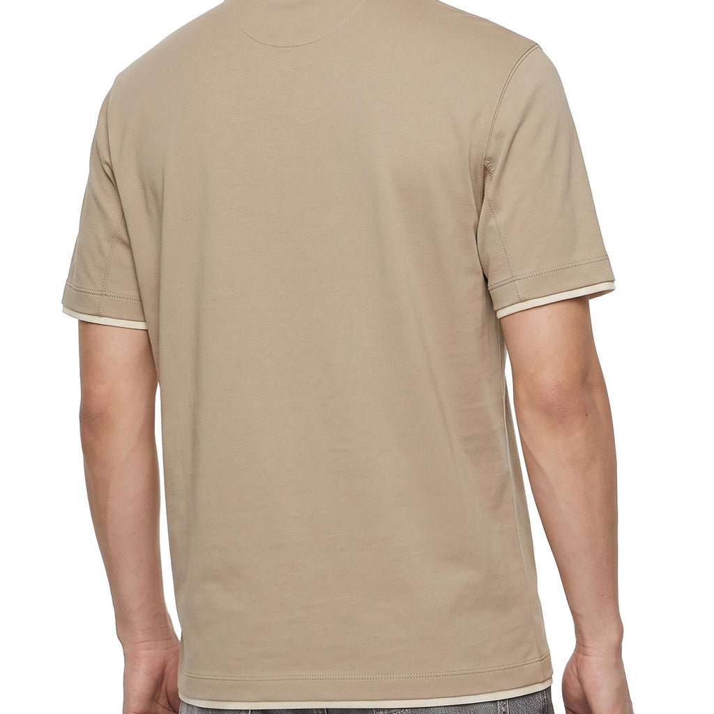 Men's short sleeve crew neck with faux layer detail