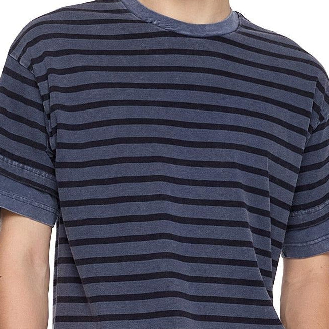 Men's striped crew neck short sleeve tee