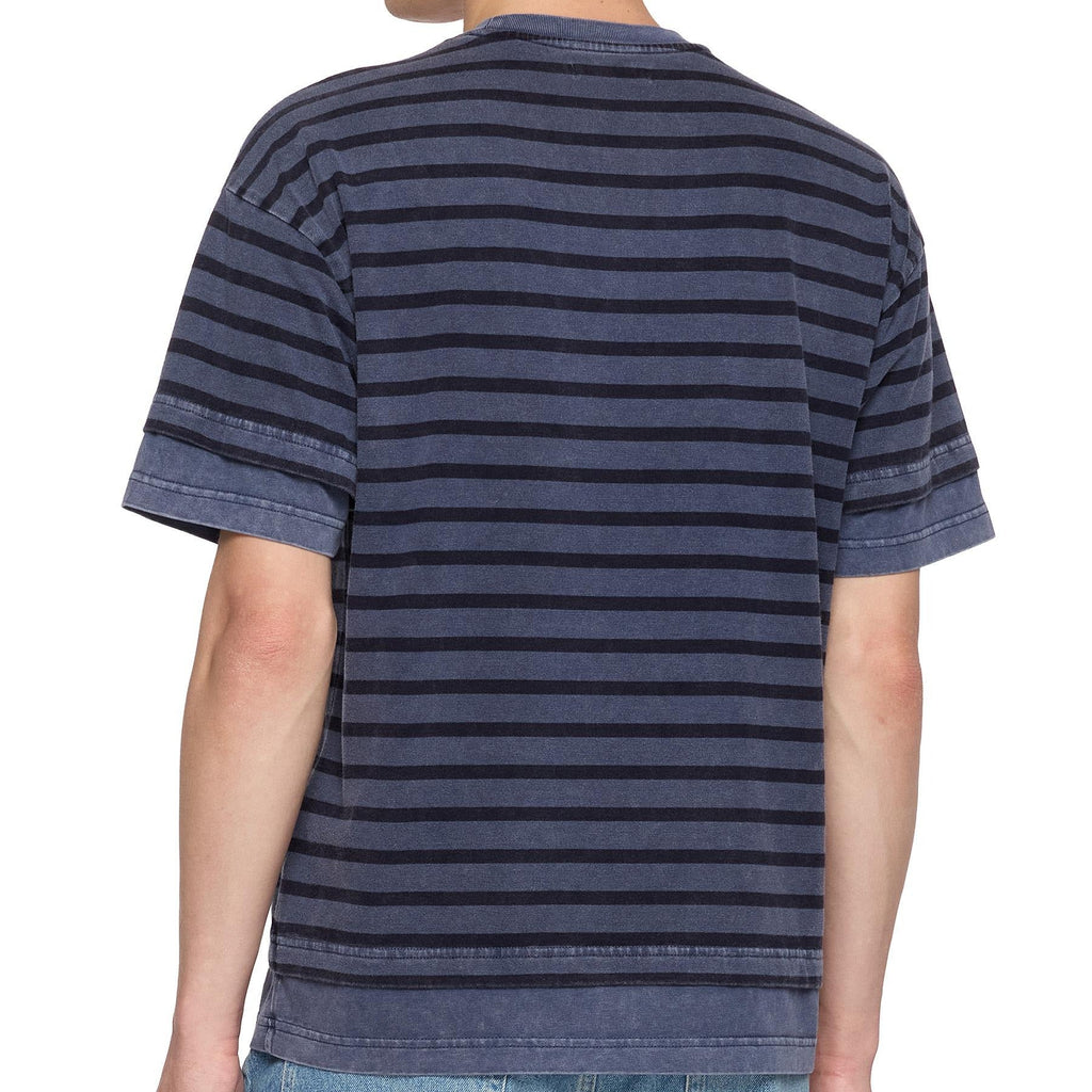 Men's striped crew neck short sleeve tee